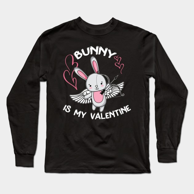 Bunny is My Valentine Long Sleeve T-Shirt by LemoBoy